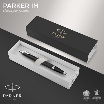 IM Chrome Trim Matte Black Ballpoint Pen