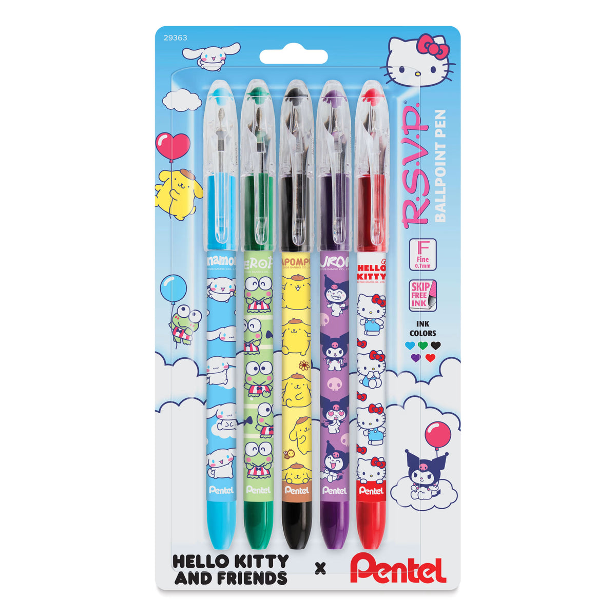 Pentel x Hello Kitty - RSVP Colors Ballpoint Bolígrafos Set de 5