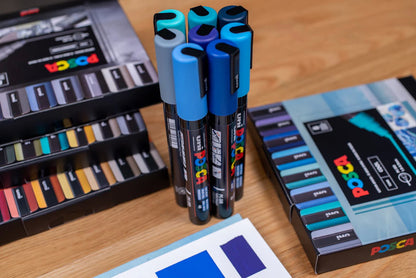 POSCA - Cool Tone Set (8) - PC-5M Punta Media