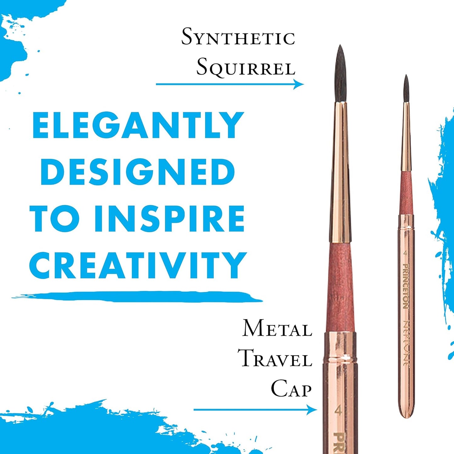 PRINCETON ARTIST BRUSH &amp; CO. - Neptune Synthetic Squirrel Watercolor Travel Round Brushes