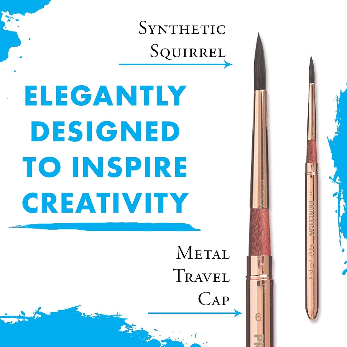 PRINCETON ARTIST BRUSH &amp; CO. - Neptune Synthetic Squirrel Watercolor Travel Round Brushes