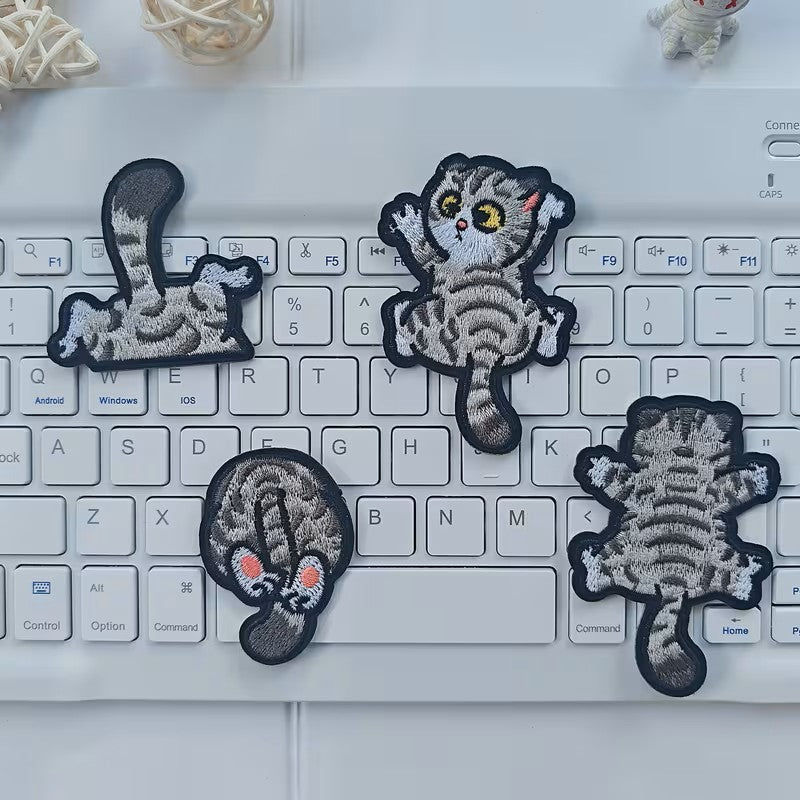 Parches Autoadhesivos - Gato Gris Travieso