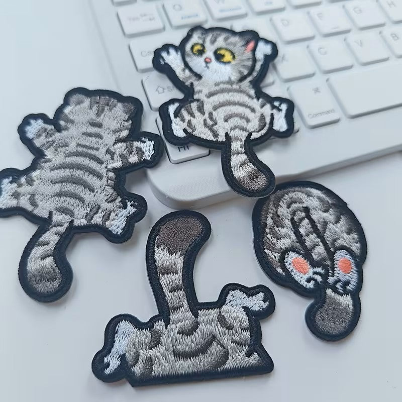 Parches Autoadhesivos - Gato Gris Travieso