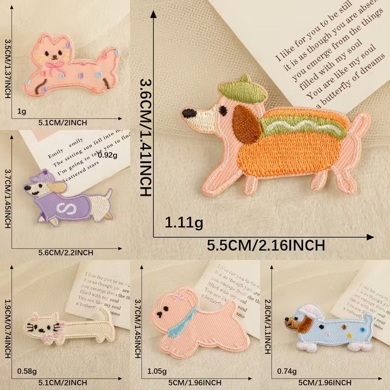 Parches Autoadhesivos - Perritos Salchichas y Gatitos Largos
