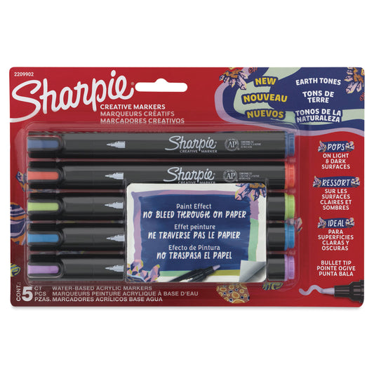 Sharpie Creative Markers Sets (5) - Earth Tones Glowing Tropics - Bullet Tip