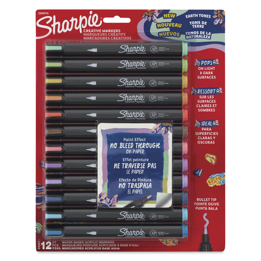 Sharpie Creative Markers Sets (12) - Earth Tones Mineral - Bullet Tip