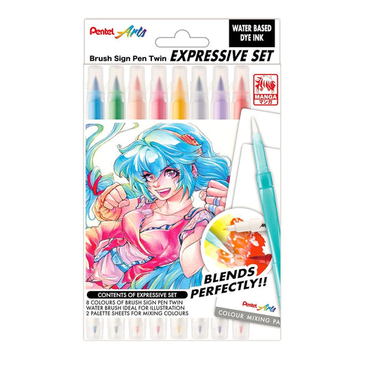 Pentel - Brush Sign Pen Twin - Expressive Set