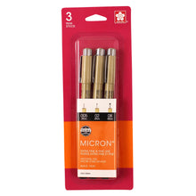 Load image into Gallery viewer, SAKURA - Pigma Micron Pen Sets, Black Ink, 3-Pen Set
