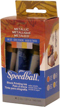 Load image into Gallery viewer, SPEEDBALL - Metallic Block Printing Ink Set de 4
