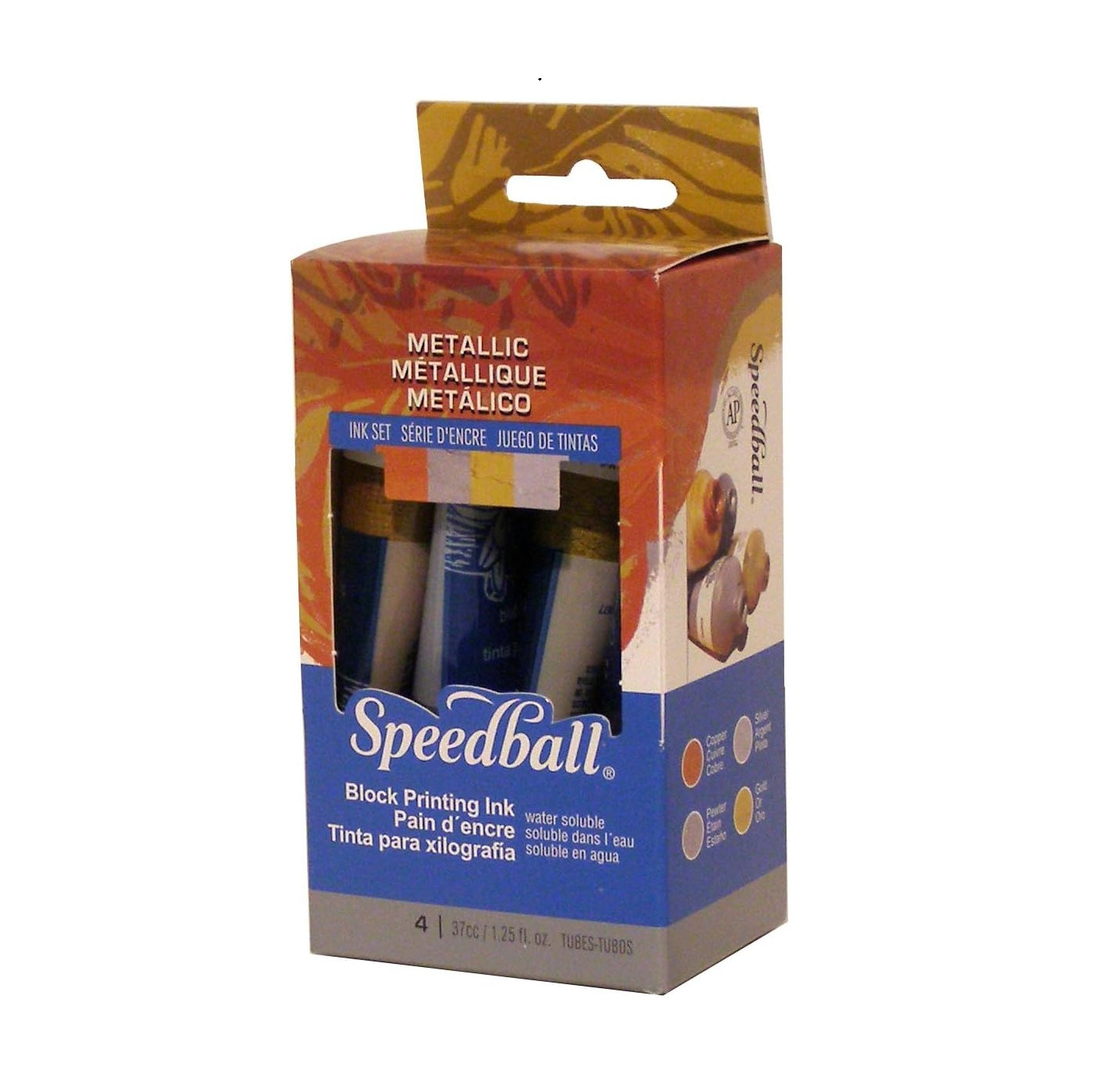SPEEDBALL - Metallic Block Printing Ink Set of 4 - BOX BEATEN DISCOUNT