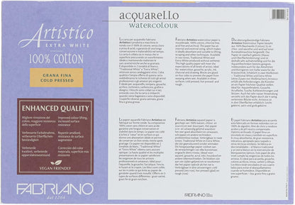 Fabriano Artistico Extra-White Free Sheet Watercolor Blocks