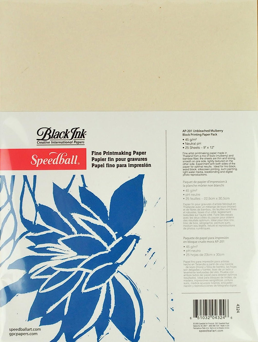 SPEEDBALL - Unbleached Mulberry Block Printing Paper (Papel de Impresión de Morera sin blanquear)