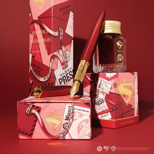 Ferris Wheel Press - Marquise Fountain Pen | Superman Pen and Ink Set | The Voice of Metropolis