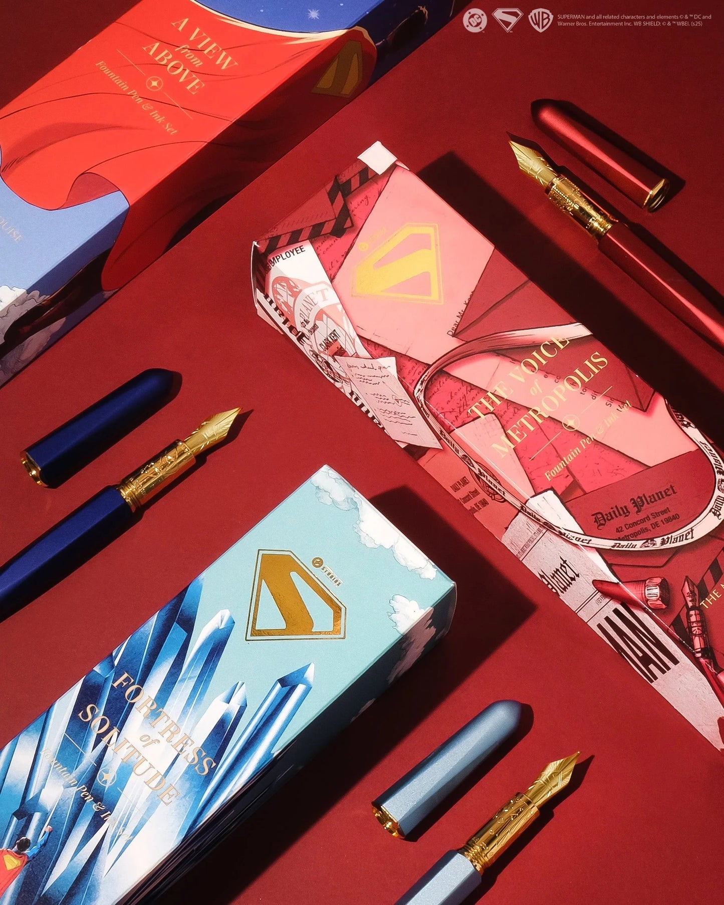 Ferris Wheel Press - Marquise Fountain Pen | Superman Pen and Ink Set | The Voice of Metropolis