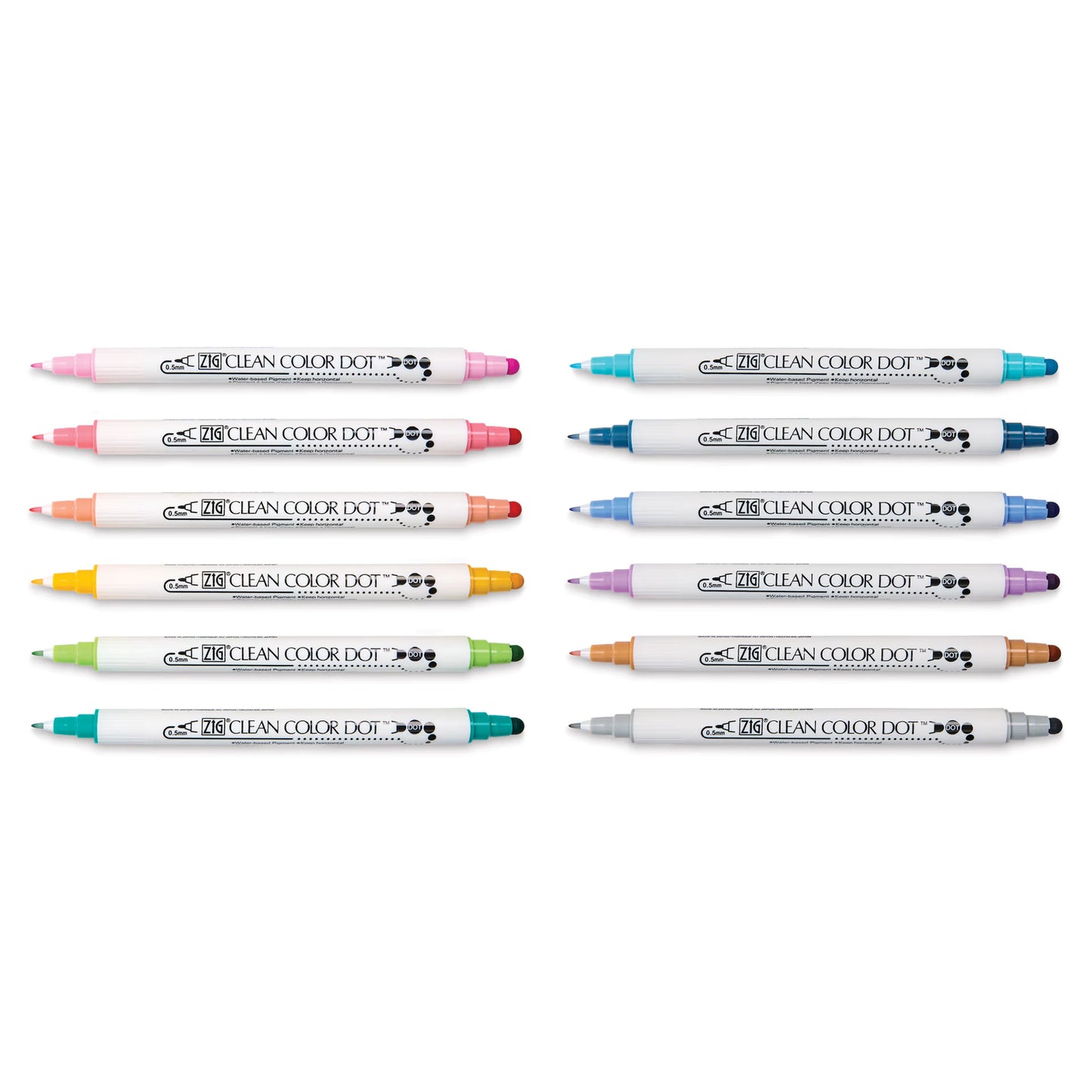 KURETAKE ZIG - Clean Color Dot - Dual Marker - Set de 12