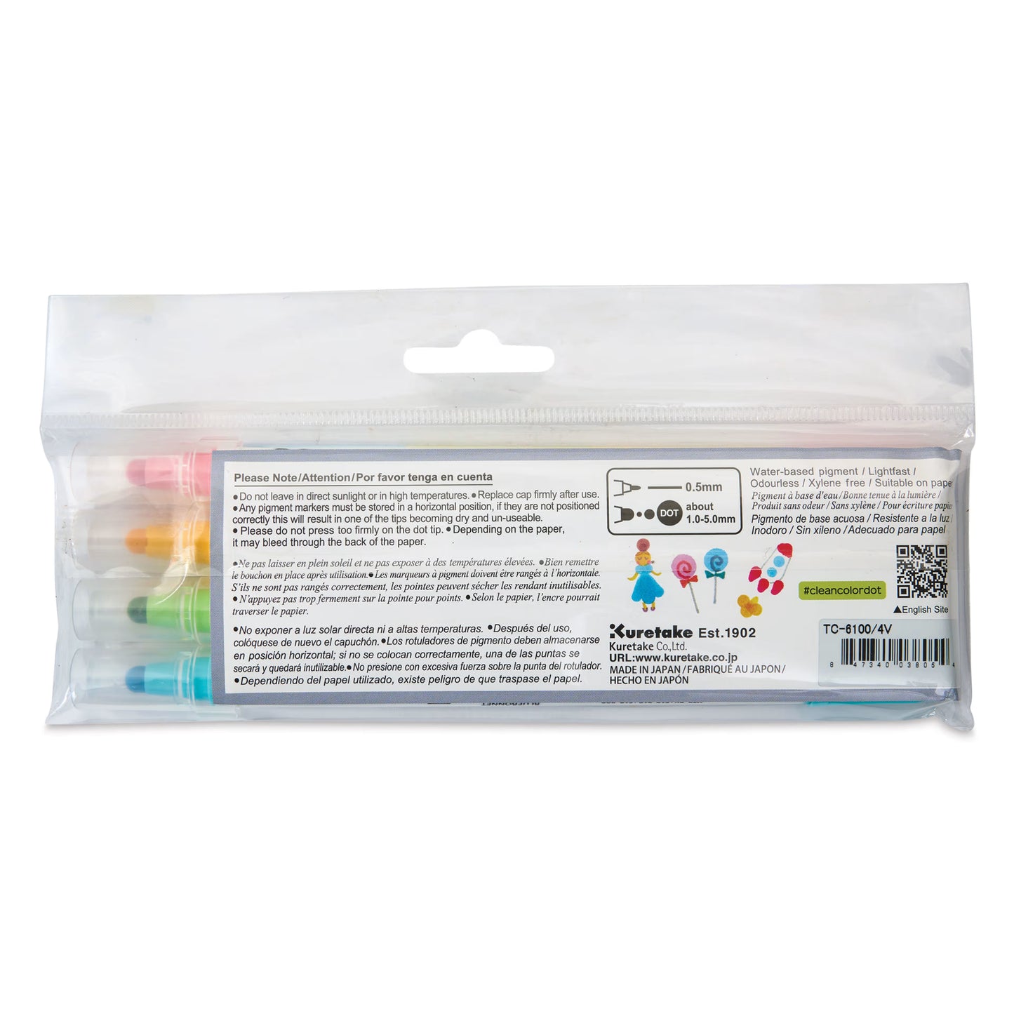 KURETAKE ZIG - Clean Color Dot - Dual Marker - Set de 4