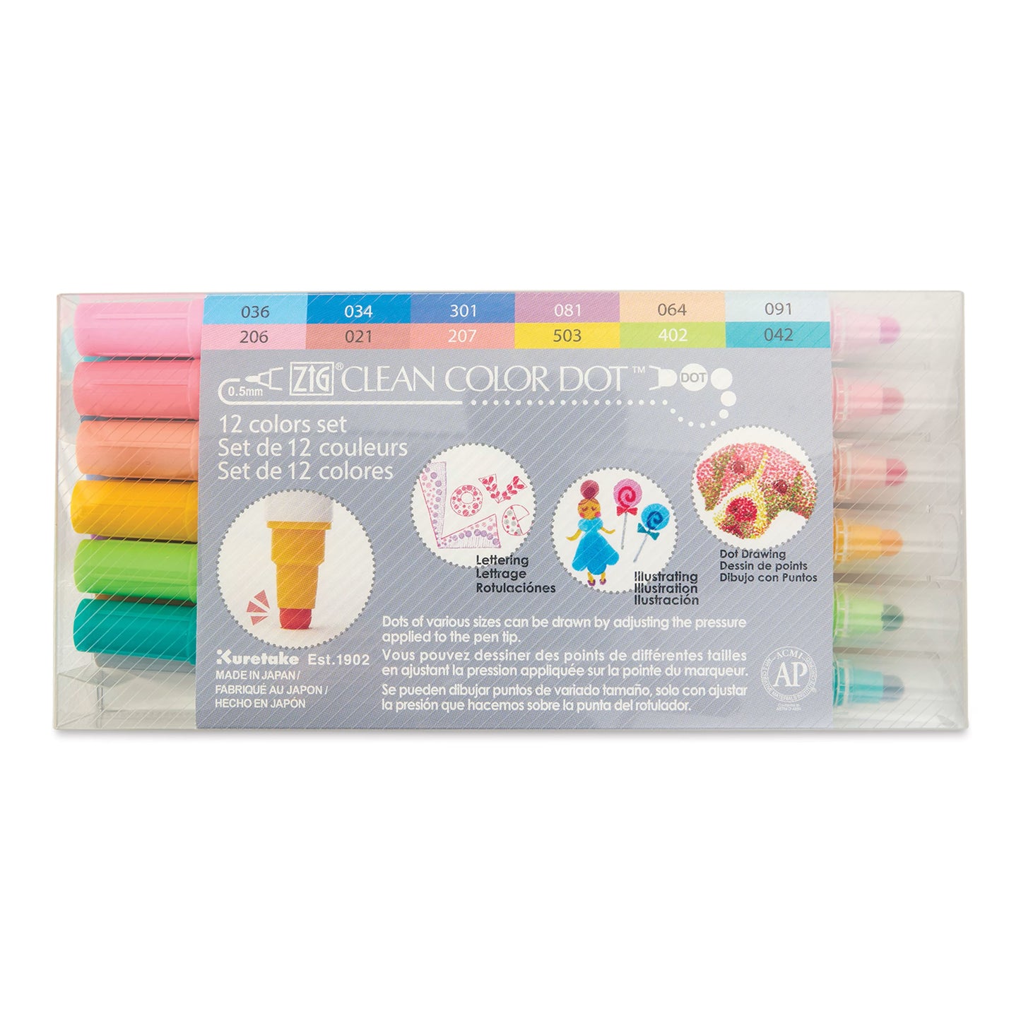 KURETAKE ZIG - Clean Color Dot - Dual Marker - Set de 12