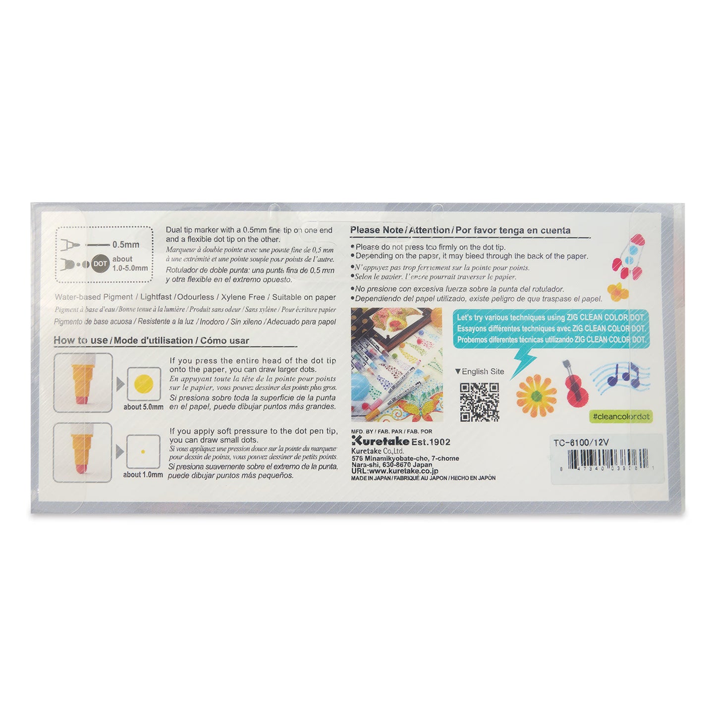 KURETAKE ZIG - Clean Color Dot - Dual Marker - Set de 12