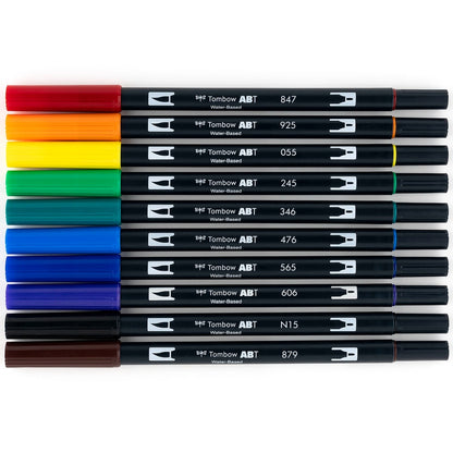 TOMBOW - Dual Brush Pen Set of 10 - Primary