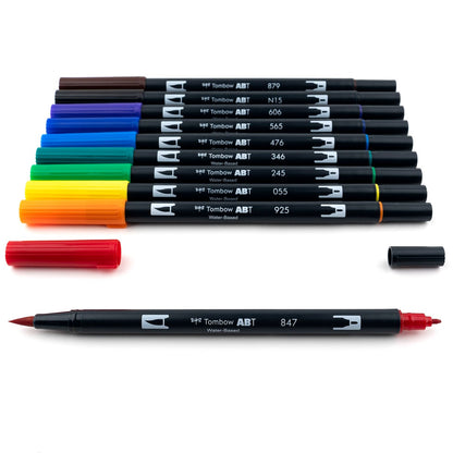 TOMBOW - Dual Brush Pen Set of 10 - Primary