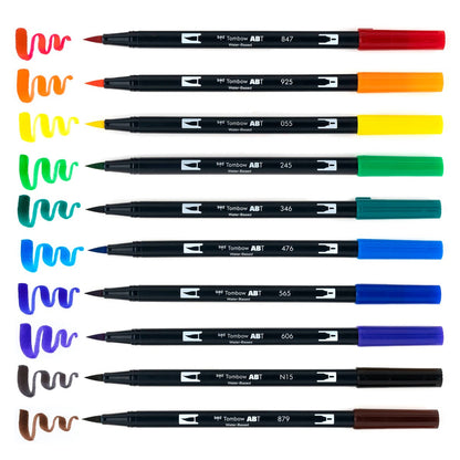 TOMBOW - Dual Brush Pen Set of 10 - Primary