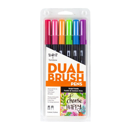 TOMBOW - Dual Brush Pen Set of 6 - Bright