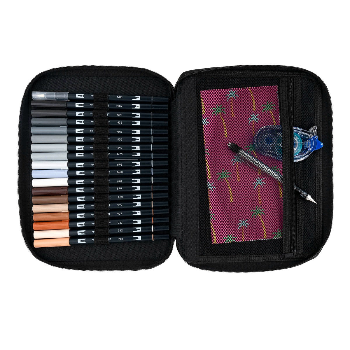 TOMBOW - 54PC Dual Brush Pen Art Marker Set in Marker Storage Case (Estuche con marcadores 54 piezas de Dual Brush Incluídos)