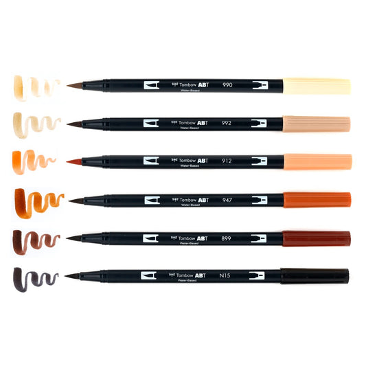 TOMBOW - Dual Brush Pen Set de 6 - Portrait
