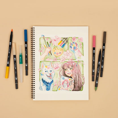 TOMBOW - Dual Brush Pen - MANGA SET - FLOWER