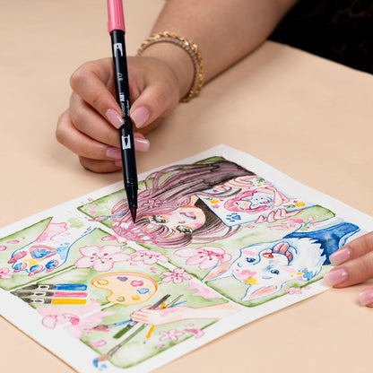 TOMBOW - Dual Brush Pen - MANGA SET - FLOWER
