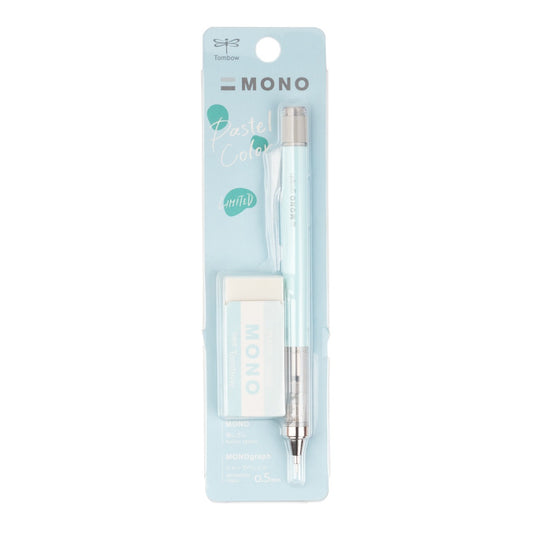 TOMBOW - MONO Graph Mechanical Pencil + Eraser Set - Ice Blue