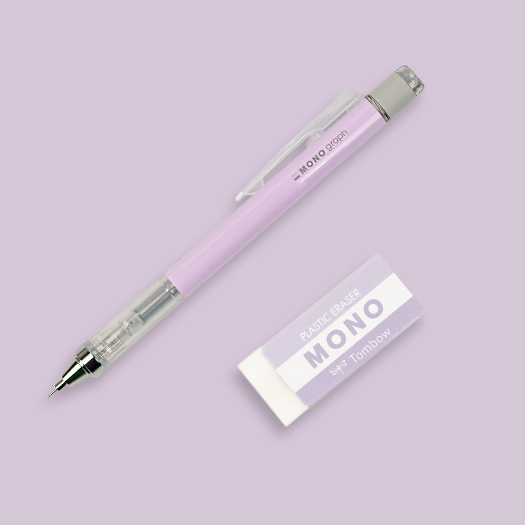 TOMBOW - MONO Graph Mechanical Pencil + Eraser Set - LAVENDER