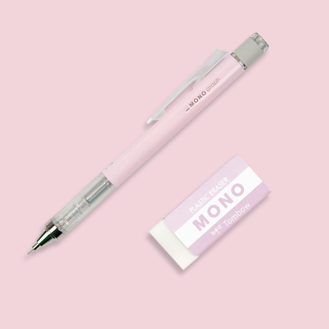 TOMBOW - MONO Graph Mechanical Pencil + Eraser Set - PINK