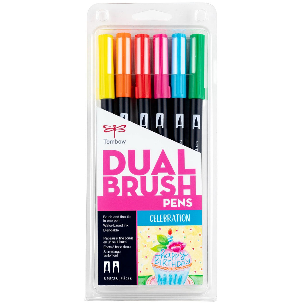 TOMBOW - Dual Brush Pen Set de 6 - Celebration