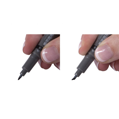 FUDENOSUKE Brush Pen - Doble Punta - Negro/Gris
