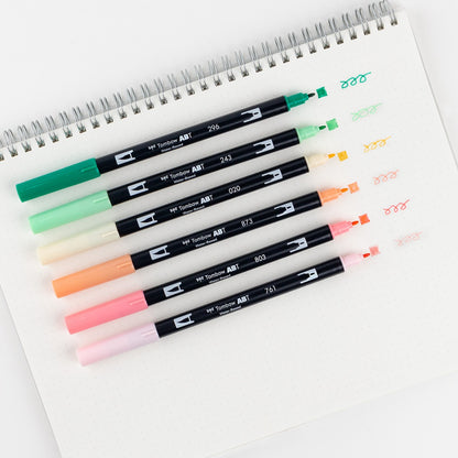 TOMBOW - Dual Brush Pen Set of 6 - Just Peachy