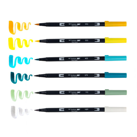 TOMBOW - Dual Brush Pen Set de 6 - Lemon Squeezy