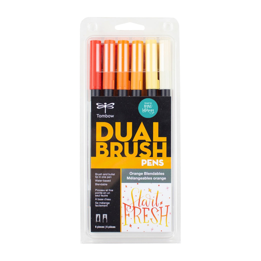TOMBOW - Dual Brush Pen Set de 6 - Orange Blendables