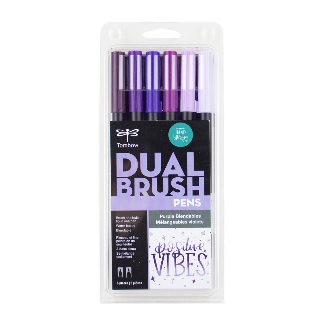TOMBOW - Dual Brush Pen Set de 6 - Purple Blendables