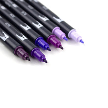 Cargar imagen en el visor de la galería, TOMBOW - Dual Brush Pen Set de 6 - Purple Blendables

