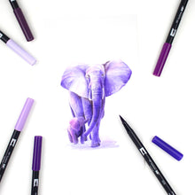 Cargar imagen en el visor de la galería, TOMBOW - Dual Brush Pen Set de 6 - Purple Blendables
