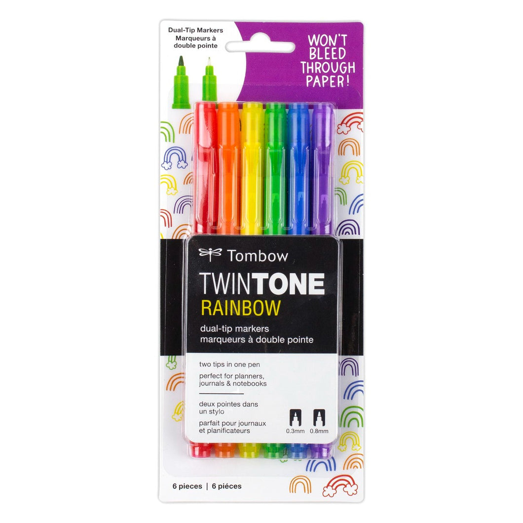 TWINTONE Marker - Marcadores Set de 6 - Rainbow
