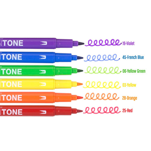 TWINTONE Marker - Marcadores Set de 6 - Rainbow