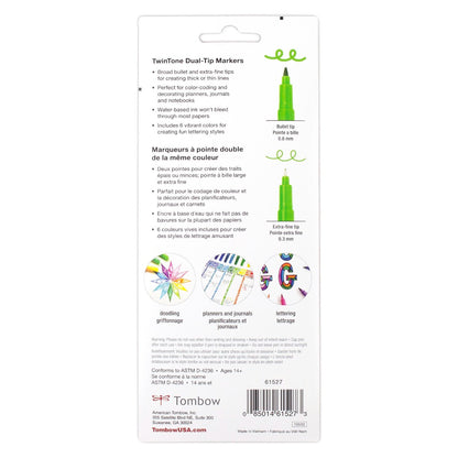 TWINTONE Marker - Markers Set of 6 - Rainbow