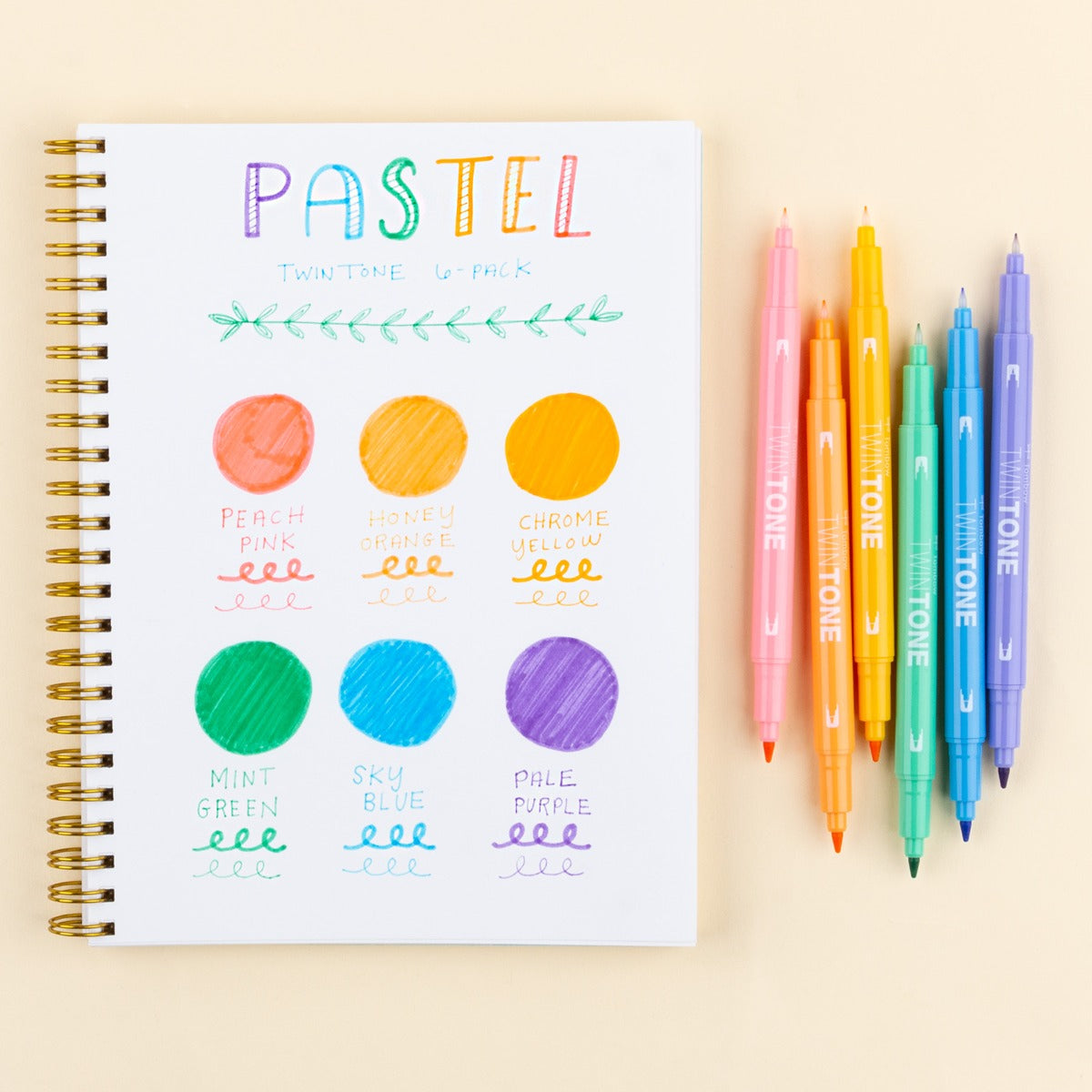 TWINTONE Marker - Marcadores Set de 6 - Pastel