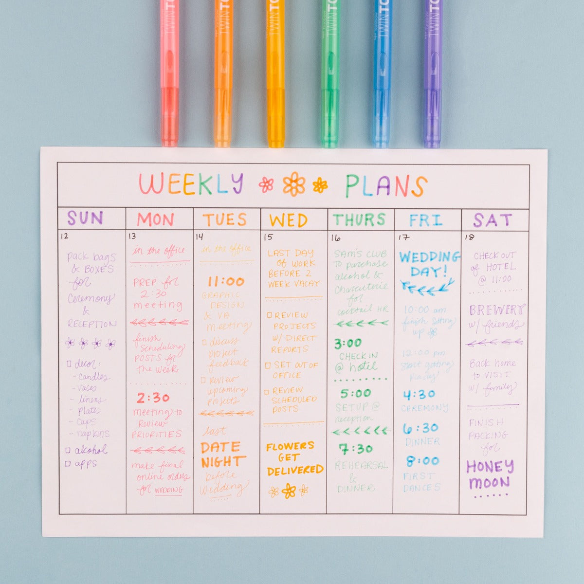TWINTONE Marker - Marcadores Set de 6 - Pastel