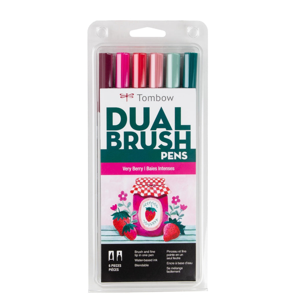 TOMBOW - Dual Brush Pen Set de 6 - Very Berry