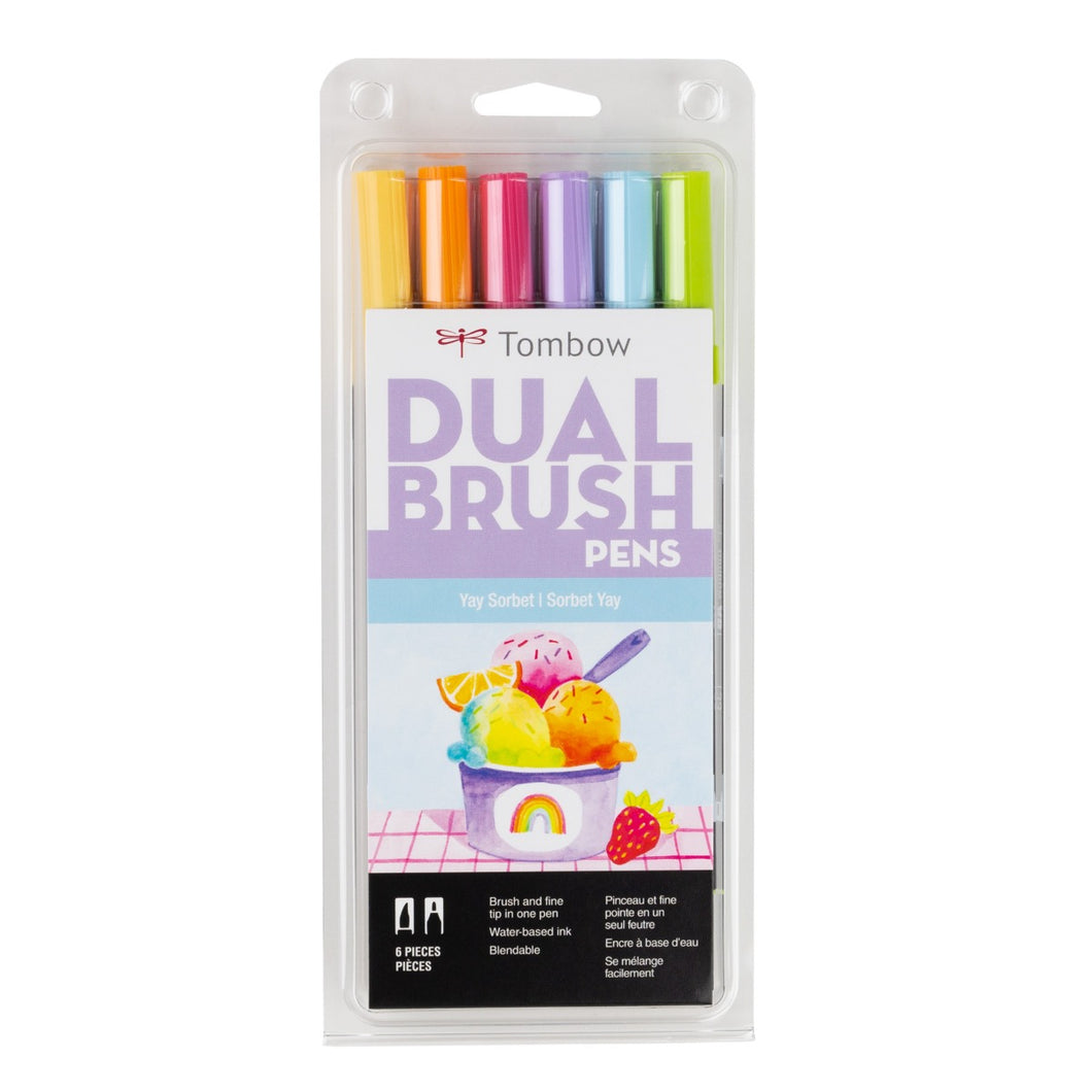 TOMBOW - Dual Brush Pen Set de 6 - Yay Sorbet