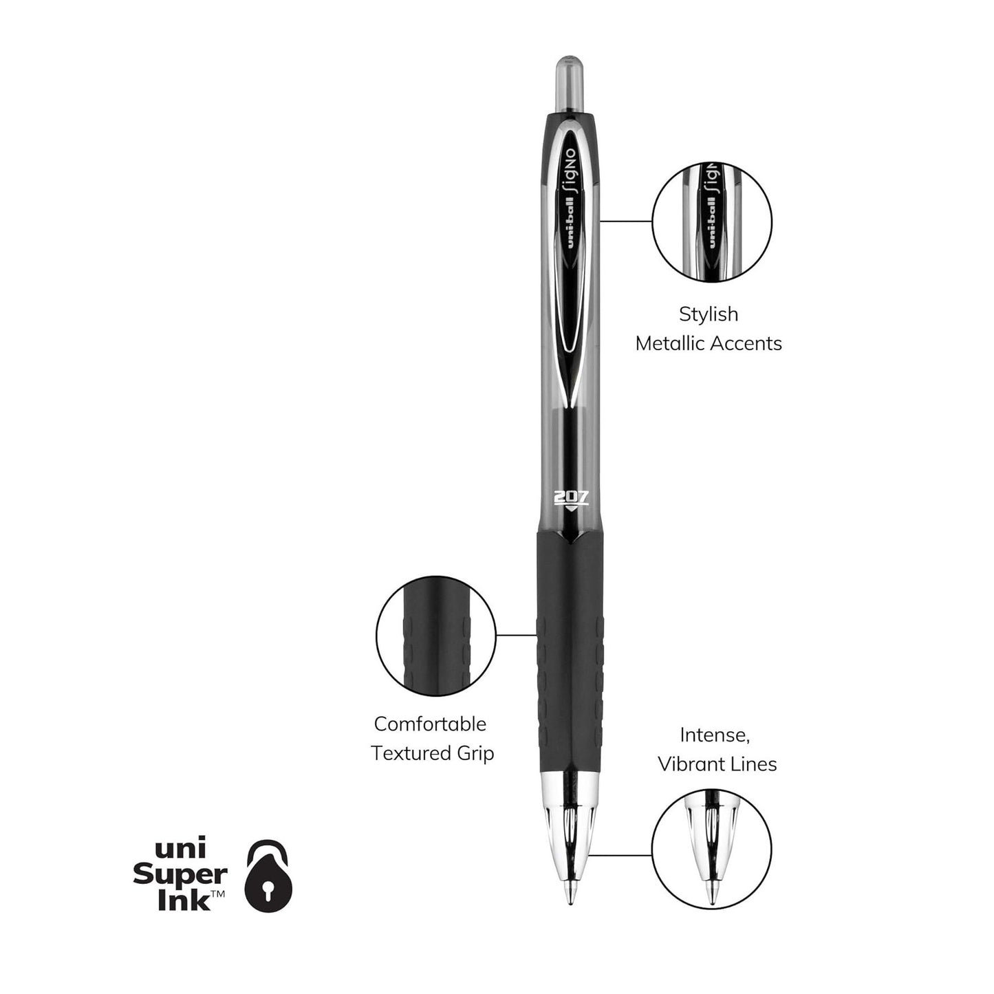 Uni Ball - 207 Signo Gel Pen Set