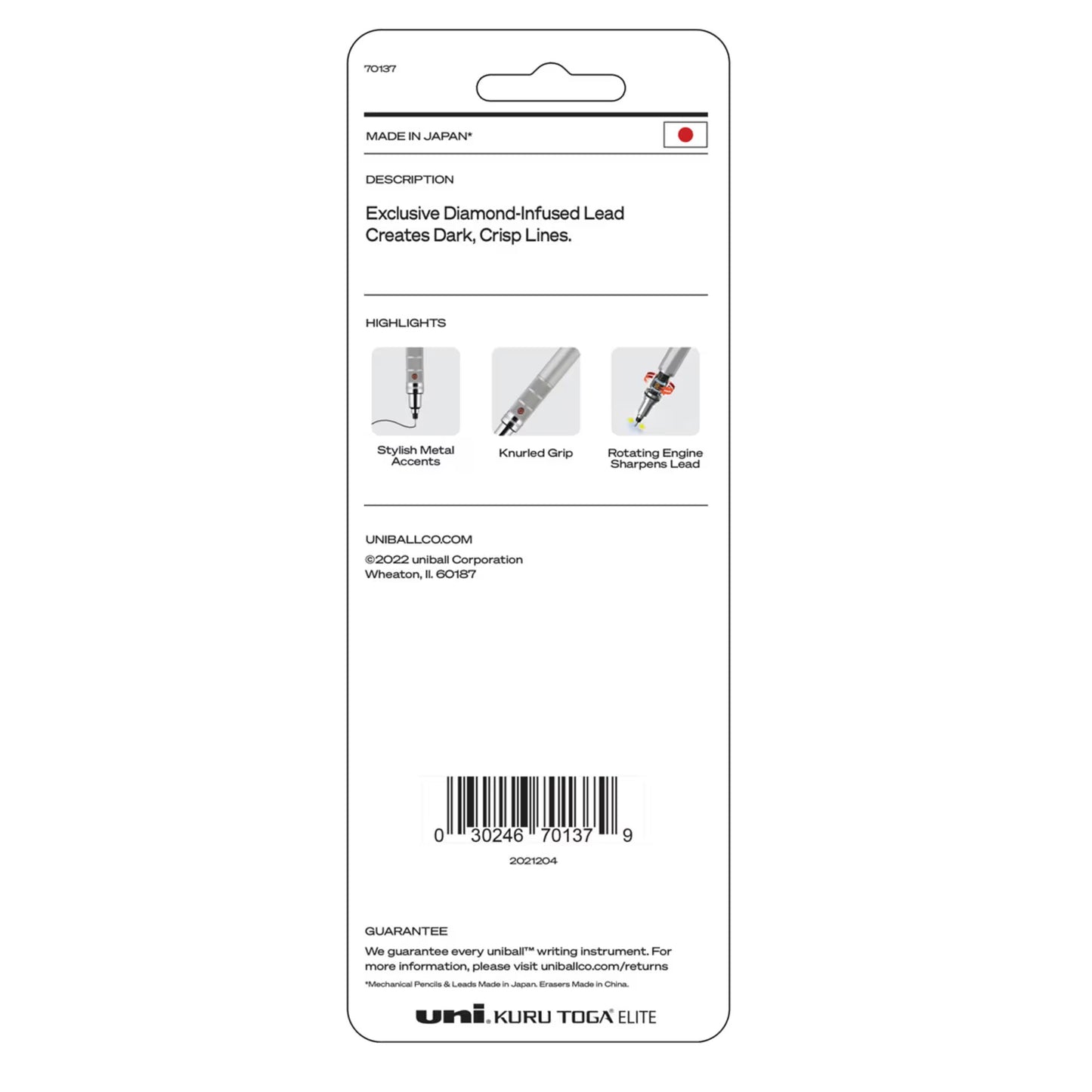 UNI - Kuru Toga ELITE Mechanical Pencil Kit (Lápiz Mecánico y Mina)